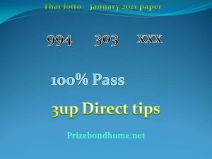 Thai lottery 1234 papers 1 January 2021