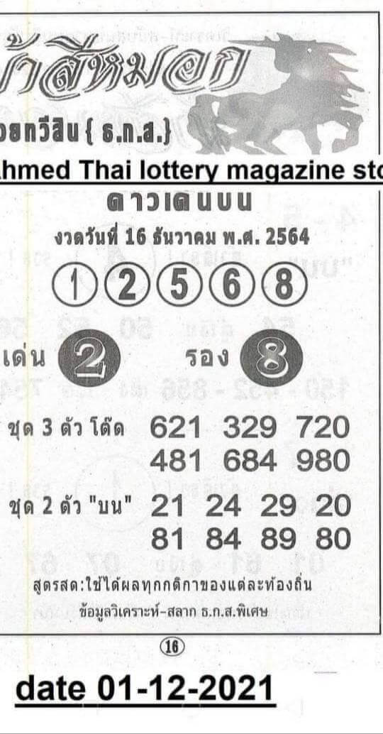 Thai lottery 3up sure number